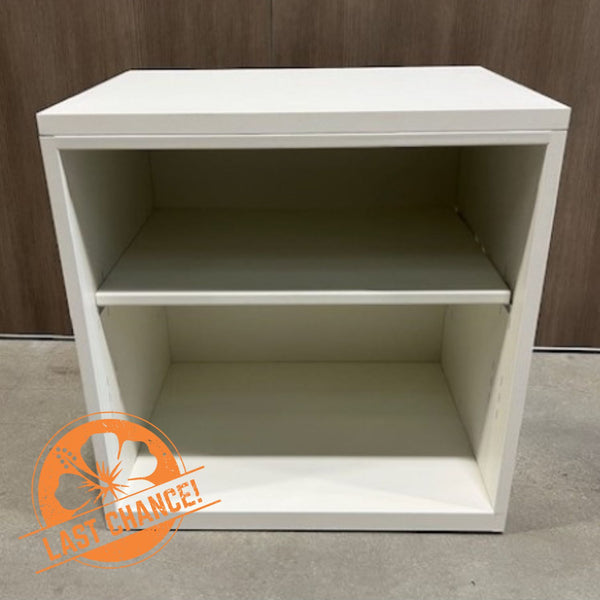 2-Hi White Laminate Bookcase